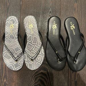 Yosi Samra leather flip flops flip flop 2 pairs